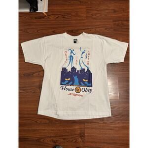 Obey The Rhythm The International House Of Obey All Night Long White Shirt XL